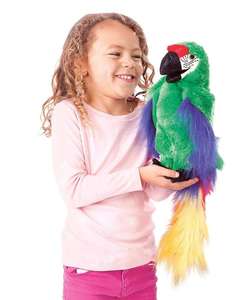 22 Marionetas de Mano de Peluche de Pájaro Guacamayo Verde Folkmanis para Regalo Infantil - Product Image 2