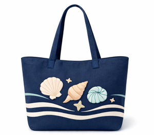 Sac fourre-tout en toile de coton bleu marine extra large, vente en gros, avec impression de logo personnalisé pour le shopping, les voyages et la plage - Product Image 4