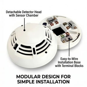 Detector de Humo y Calor 2 en 1 Direccionable con Certificación LPCB EN54, Sensor Dual para Sistema de Alarma contra Incendios Comercial - Product Image 3
