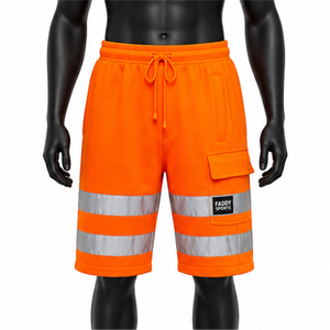 Shorts de travail haute visibilité, pantalons cargo réfléchissants pour la construction avec ceinture élastique – Vente en gros - Product Image 1