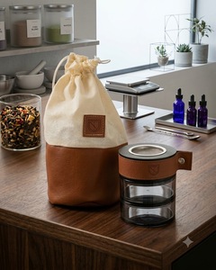 Brûleur d'encens en bois de santal acrylique avec sac en cuir, ensemble de parfum d'intérieur artisanal et écologique pour offrir - Product Image 6