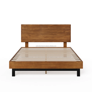 Lit en bois moderne best-seller, meubles de chambre à coucher abordables et élégants pour la maison, la villa, l'hôtel - Product Image 2