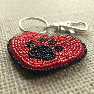 Nouvel Arrivage : Porte-clés mousqueton personnalisé avec broderie tissée et accessoires de sac en perles de rocaille, breloques classiques en verre écologiques faites à la main - Product Image 3