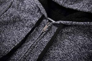 Sweat à capuche décontracté coupe-vent plus épais pour homme, qualité supérieure, coton lourd 380g, doublure polaire automne/hiver - Product Image 2