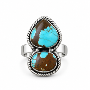 Number 8 Turquoise Oval Silver <b>Ring</b> Western <b>Boho</b> Statement Gemstone <b>Ring</b> Southwestern Jewelry Fashion <b>Ring</b> for Women Gift - Product Image 4