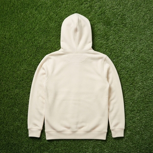 Sweat-shirt à capuche en polaire pour femme, couleur crème, avec cache-visage intégré, personnalisable avec logo, style streetwear - Product Image 5