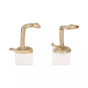 Porte-livres en forme d'ananas plaqué or, sculpture décorative en métal, accessoire de bureau élégant pour la maison, style glamour, 2 pièces - Product Image 1