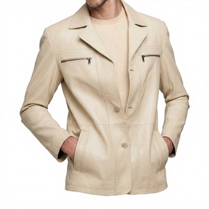 Men's <b>Leather</b> <b>Blazer</b> Coat Casual Fashion <b>Jacket</b> OEM Wholesale Private Label Supplier - Product Image 1