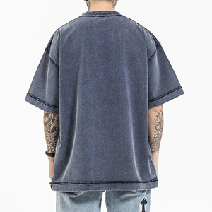 Camiseta de Algodón 100% con Lavado Ácido, Costuras en Contraste, Hombros Caídos, Cuello Simulado, Corte Holgado, Estilo Urbano, Logotipo Personalizado, Venta Caliente 2026 - Product Image 5