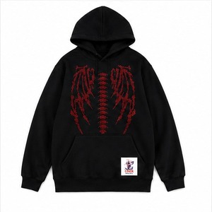 Sudadera con Capucha de Alta Calidad para Hombre, con Pedrería, 100% Algodón, Tejido Suave de Invierno, Construcción Duradera, Detalle de Cristal Brillante, Estilo Urbano Moderno - Product Image 3