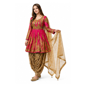 Vestido Tradicional Indio Pakistaní Lehenga para Mujer, Largo hasta el Suelo, Vestido de Novia Bordado a Mano, Verde y Negro, Ropa Étnica, Vestido Afgano - Product Image 5