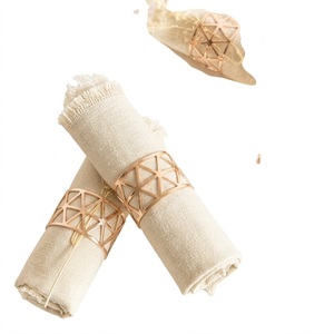 Ensemble de porte-serviettes en métal argenté de luxe pour mariage, fête, banquet, design élégant fleur et feuille, pour table de dîner formelle - Product Image 5