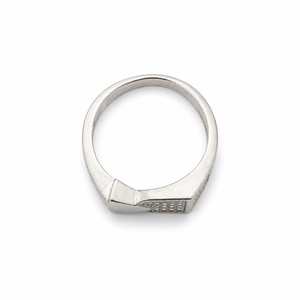 925 Sterling <b>Silver</b> Diamond <b>Mens</b> <b>Ring</b> Matte Finish Geometric Square Design Wedding Party Daily Wear Gift Jewelry Band - Product Image 5