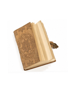 Luxury Vintage Leather Journal Notebook | Personalized Gift Diary Celtic Embossed Leather Notebook with Metal Closure | - Product Image 2