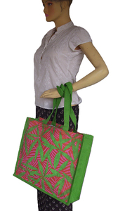 Sac fourre-tout de plage et de shopping en toile de jute grande taille avec motif floral personnalisé, poignées en coton doux, poche intérieure et grande capacité - Product Image 4