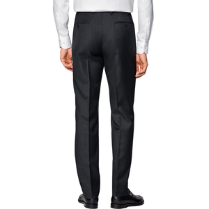 Pantalon homme coupe slim, jambe droite, taille mi-haute, léger, pour le bureau, sur mesure, confortable, noir - Product Image 4