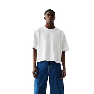 T-shirt personnalisé pour homme 100 % coton, coupe oversize, vente en gros, streetwear uni, logo personnalisé, grandes tailles, épaules tombantes, coupe ample - Product Image 5