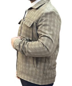 Veste universitaire Bearfit haut de gamme pour homme, style vintage, coupe oversize, chauffante, respirante, à motif écossais, avec fermeture éclair et col montant, finition soignée - Product Image 4