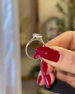 Bagues de fiançailles solitaires en diamant 2 carats taille émeraude, serties clos, en or massif 14K, pour anniversaire, mariage, demande en mariage, bijoux fins - Product Image 5