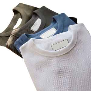 High Quality New Custom Solid Colors & Design Men's O Neck Short Sleeve T <b>Shirts</b> 100% Organic Cotton <b>Waffle</b> Fabric - Product Image 2
