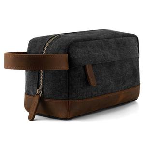 Nueva Bolsa de Aseo de Lona Verde para Hombre 2026, Bolsa de Viaje de Lona Lavada Personalizada para Hombre, Venta al Por Mayor - Product Image 2