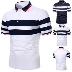 Chemise de golf décontractée à col roulé respirante pour homme, manches courtes, 100 % coton tricoté, coupe classique, logo personnalisé - Product Image 1