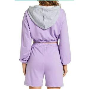 Sudaderas Cortas Personalizadas de Felpa para Mujer, Otoño, Lisas, Teñidas, con Material Personalizado - Product Image 5