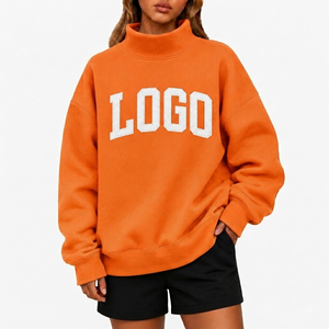 เสื้อไหมพรมคอเต่าทรงหลวมสำหรับผู้หญิง น้ำหนัก 340GSM สวมใส่สบาย ดีไซน์ทันสมัย  รับสกรีนโลโก้ด้านหน้า - Product Image 1