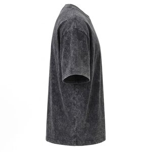 Camiseta Oversize Negra para Hombre con Logo DTF Personalizado, Lavado Ácido, Hombros Caídos, Algodón Grueso de Calidad Premium, Venta al por Mayor OEM - Product Image 4