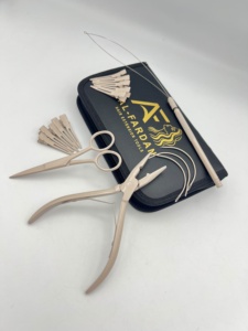 Nude Beige Color Wholesale Price Hair Extension Tools Kit Weft Style Surgical Grade Stainless Steel with Free Custom Logo Offer - Product Image 6