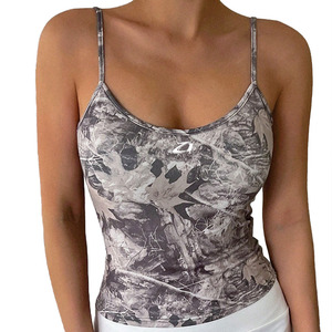 เสื้อสายเดี่ยวพิมพ์ลายกรีวูดแลนด์สำหรับผู้หญิง ผู้ค้าปลีกแฟชั่น เสื้อครอปทรงเข้ารูป ผ้าฝ้ายผสมเนื้อนุ่ม สไตล์สตรีทแวร์ เสื้อผู้หญิง - Product Image 2