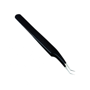 Pince à épiler de précision en acier inoxydable à pointe lisse, outil professionnel pour extensions de cils et mise en forme des sourcils, antistatique et durable - Product Image 4