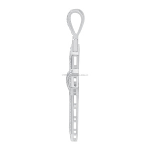 จี้เพชรโมอิสซาไนต์ทรงกลมเจียระไนแบบคริสครอส เงินแท้ 925 ชุบโรเดียม เครื่องประดับฮิปฮอปสำหรับผู้ชาย สไตล์ศาสนา - Product Image 4