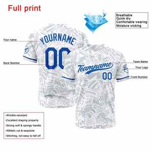 Camiseta de Béisbol Personalizada de Poliéster Transpirable al por Mayor con Impresión por Transferencia Térmica y Costuras - Product Image 5