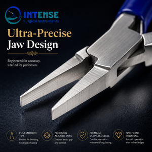 Pince à bec plat professionnelle pour la fabrication de bijoux, outil de pliage de fil en acier inoxydable à mâchoires lisses de précision, vente en gros - Product Image 5