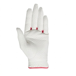 Gants de golf blancs et roses pour femmes, en cuir véritable, antidérapants, respirants, évacuant l'humidité, à enfiler, pour le sport - Product Image 5