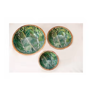 Handmade Mango Wood Enamel Printed <b>Bowl</b> Snack <b>Dessert</b> Serving <b>Bowl</b> with Iftar Print for Serving Enjoying Your Favourite Treats - Product Image 4