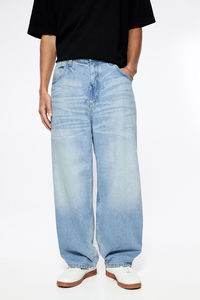 Pantalones Vaqueros Personalizados para Hombre, Color Gris Negro, Cintura Alta, Estilo Urbano, Corte Recto Holgado, Algodón, OEM - Product Image 3