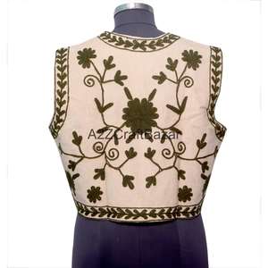 Chaqueta de Algodón 100% con Estampado Floral Cotrise para Mujer, Marca A2ZCraftBazar, Estilo Vintage, Transpirable, con Logotipo en la Espalda, Manga Media, para Primavera, Otoño e Invierno - Product Image 4