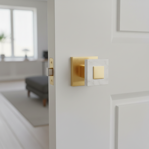 Juego de Manijas para Puerta de Entrada de Mármol Auténtico |   Puerta Principal de Acero Inoxidable de Primera Calidad con Acabado PVD Negro Grafito Antiguo para Dormitorio u Oficina - Product Image 2