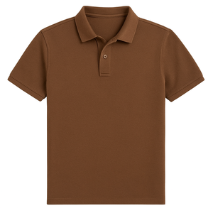 Chemise polo pour homme, style décontracté, tissu uni teint, manches courtes, 100% coton, grande taille, saison estivale, légère, sur mesure - Product Image 6