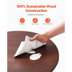 Vassoio Girevole Lazy Susan in Legno 24 Pollici, Rotazione a 360 Gradi, Piatto Rotante Trasparente, Accessorio Decorativo per Tavolo in Legno di Acacia - Product Image 4