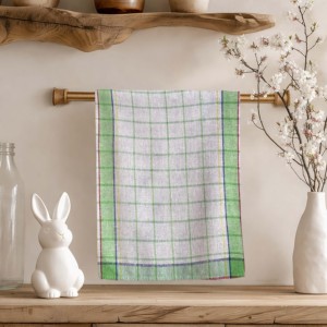 Magnifiques serviettes de cuisine en coton tissé à séchage rapide, motif à carreaux rouge et blanc, fabriquées en Inde, 100% coton, prix abordable - Product Image 5