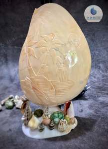 Lampe de chevet artisanale écologique en coquillages, forme naturelle, pour décoration de chambre à coucher de Noël - Product Image 4