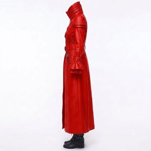 Manteau gothique en cuir véritable pour femme RIVIAN ATLANTIC de qualité supérieure, anti-rides, manches longues, col montant - Product Image 5