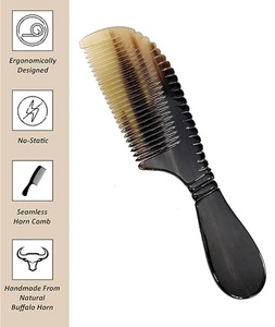 GM Impex Peigne à cheveux de style animal nautique fabriqué à la main Corne de buffle polie durable Corne de vache sans enchevêtrement Artisanat naturel - Product Image 2