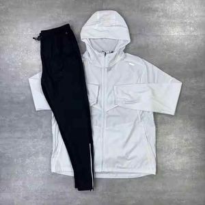 Men's Lightweight Reflective Premium Fabric Color Blocked Hooded Pullover <b>Hoodie</b> Waterproof <b>Running</b> & Training Gear - Product Image 4