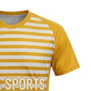 เสื้อแฮนด์บอลชาย สีเหลืองขาว ลายทาง ซับลิเมชั่น แขนสั้น โพลีเอสเตอร์ เสื้อทีมกีฬา ชุดแข่งขัน ชุดยูนิฟอร์มกีฬา - Product Image 6