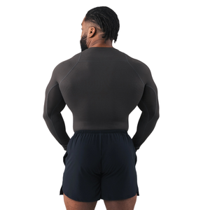 T-shirt de sport à manches longues pour homme, compression, séchage rapide, coupe ajustée, haut de performance pour l'entraînement physique - Product Image 3
