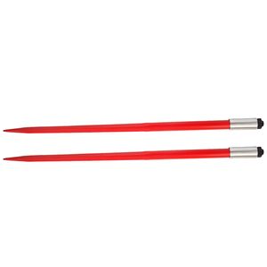 Coppia di lance per balle di fieno quadrate da 49 pollici, rivestite in rosso, da 1 3/4 pollici, con attacco rapido, per macchine edili, capacità 3000 libbre - Product Image 6